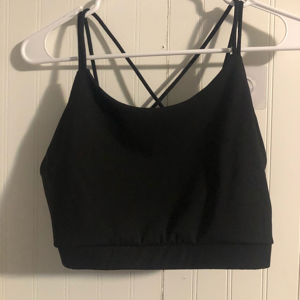 Black strappy sports bra